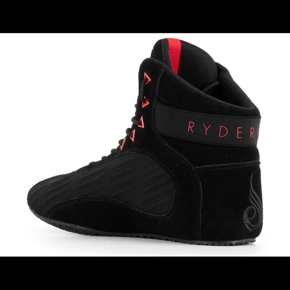 Ryderwear shoes, black fabric with vibrant red detailing. - Picture 2 of 3